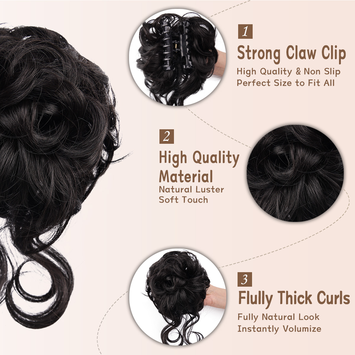 Messy Bun Hair Piece Claw Clip - Hair Claw Clip Set บทวิจารณ์และราคา