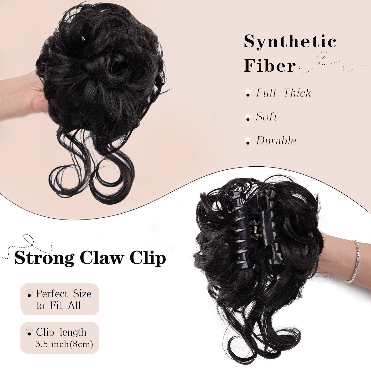 Messy Bun Hair Piece Claw Clip - Hair Claw Clip Set บทวิจารณ์และราคา