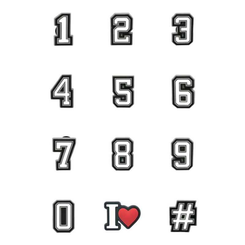 1pcs PVC Number Shoe Charms fo - Women'S Accessories For Crocs บทวิจารณ์และราคา